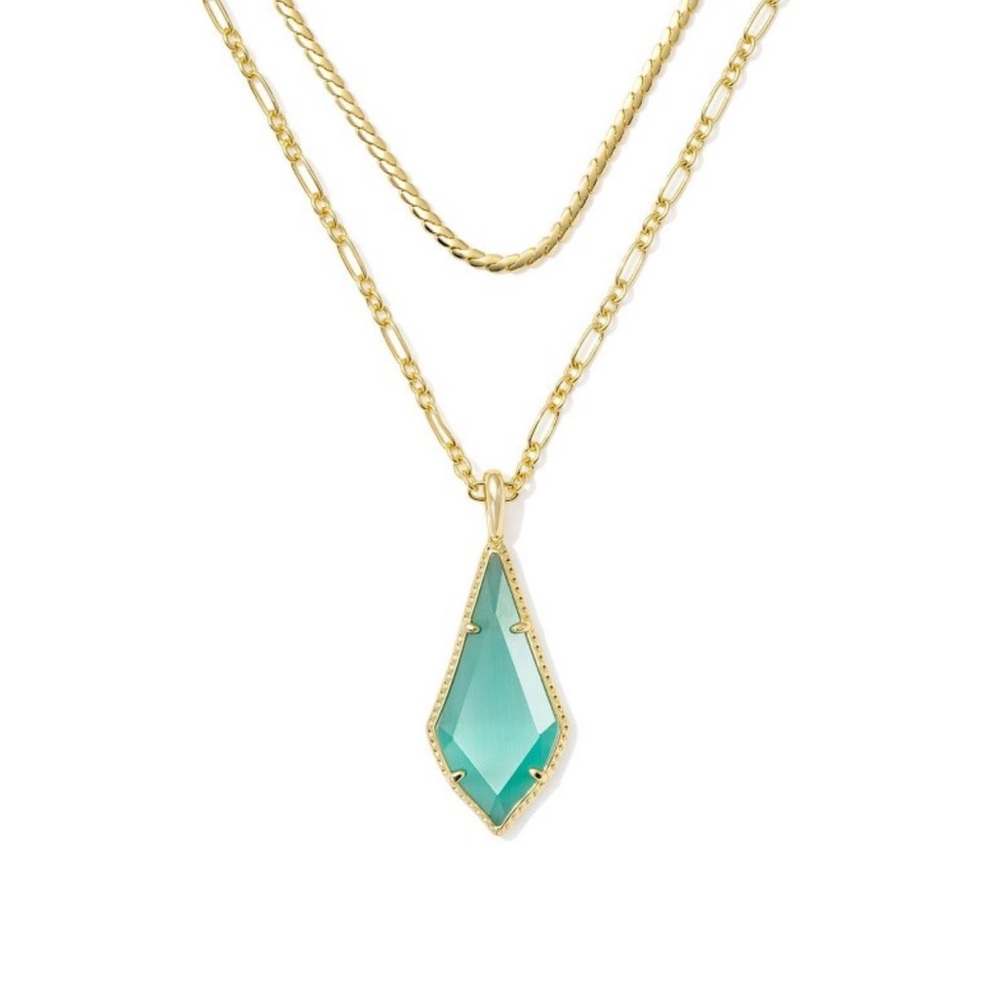 Kendra Scott 14K Gold Over Brass Jesse MultiStrand Necklace -Cat's Eye Glass NWT - Picture 6 of 9